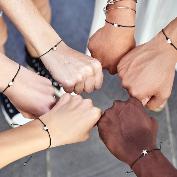 24 Pcs Womens Heart and Star Wish Bracelets Set Adjustable Wax Rope Gifts - Picture 6 of 7